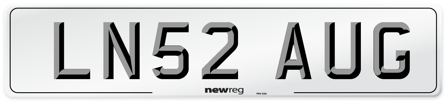 LN52 AUG Number Plate from New Reg